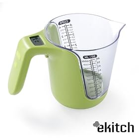 eKitch Large Digital Measuring Jug v2 with built in kitchen scale FEATURES detachable jug