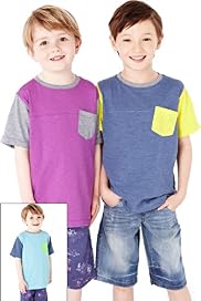 3 Pack Panelled T-Shirts