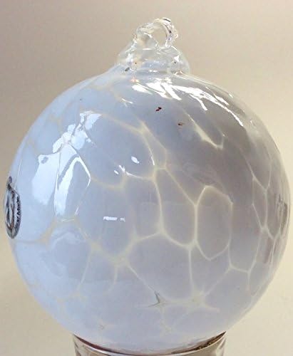 Polish Art Glass Round Glass Solid White Hanging Ornament