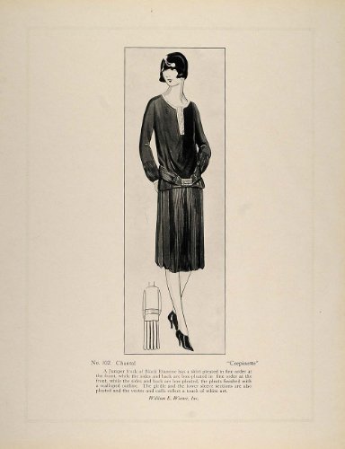 1926 Print Art Deco Fashion Haute Couture Dress Chantal - Original Print