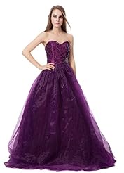 Lace-Up Beaded Organza/Taffeta Sweetheart Floor Length Prom Dress 