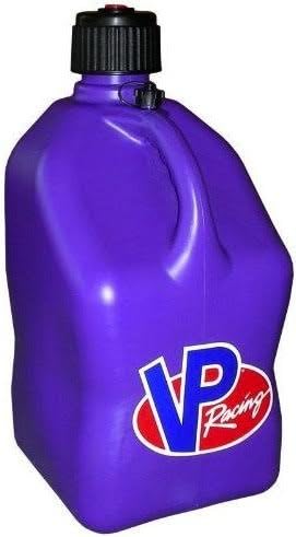 2 Pack VP 5 Gallon Square Purple Racing Utility Jugs with 2 Deluxe Filler Hoses