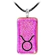 Holly Lynn Pink Taurus Zodiac Dichroic Glass Necklace