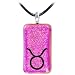 Holly Lynn Pink Taurus Zodiac Dichroic Glass Necklace