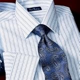 Blue Tread Stripe French Cuff Dress Shirt