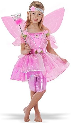 Teetot Princess Factory Girl's Pink Flower Fairy Costume with Wings and Wand 3/4