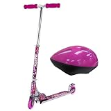Razor Graffiti Kick Scooter Pink with Razor V10 Youth Helmet