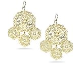 18K Gold Plated Filigree Circle Earrings