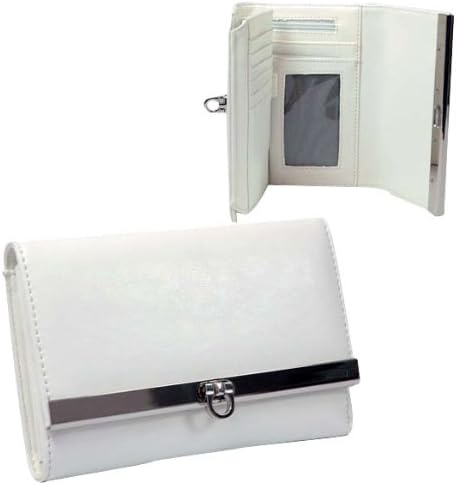 Dasein Women's Classic Flap over Soft Leather Like Wallet Purse -Creamy White