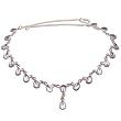 Charm Necklace Silver Amethyst Gemstone Jewelry 15 inches