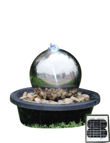 20cm Stainless Steel Solar Sphere Water Feature