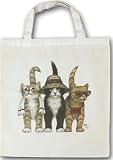 Katzen Tasche - Strandkatzen Strand Katze Mietze Felidae Pussi Katzenklo Miau Einkaufstasche Tragetasche Stoffbeutel Beutel Bag Geschenk Geburtstag T-Shirt