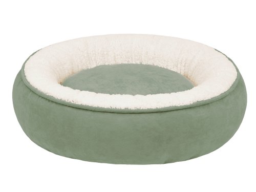 JLA Pets Faux Suede Round Cuddle Up 27-Inch Dog Bed, Sage