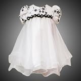 Rare Editions Baby/Infant Girls 12M-24M 2-Piece IVORY BLACK EMBROIDERED BEADED ROSETTE WAIST Special Occasion Wedding Flower Girl Party Dress 18M-RRE-32150F-F132150