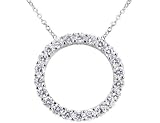 Crislu Sterling Silver Circle of Love Pendant 2.2 Carat (ctw) Cubic Zirconia (CZ)