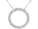 Crislu Sterling Silver Circle of Love Pendant 2.2 Carat (ctw) Cubic Zirconia (CZ)