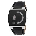 The One - AN03G03 - Turning Disc - Montre Homme - Quartz Analogique - Cadran Noir - Bracelet Cuir Noir