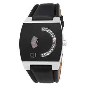 The One - AN03G03 - Turning Disc - Montre Homme - Quartz Analogique - Cadran Noir - Bracelet Cuir Noir