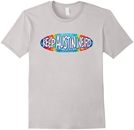 Men's Keep Austin Weird Tee Shirt Large Silver