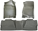 IMAGE OF Husky Liners Custom Fit Front and Second Seat Floor Liner Set for GMC Sierra Denali (Grey)