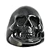 Stainless Steel Black Skull Band Vintage Gothic Cool Punk Biker Ring for Men