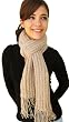 Handmade Scarf in Natural Oatmeal - 100% Hand-knitted Long (Men/women)