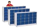 20 Tray Mobile Cubbie With Trays - Black - School & Play Furniture