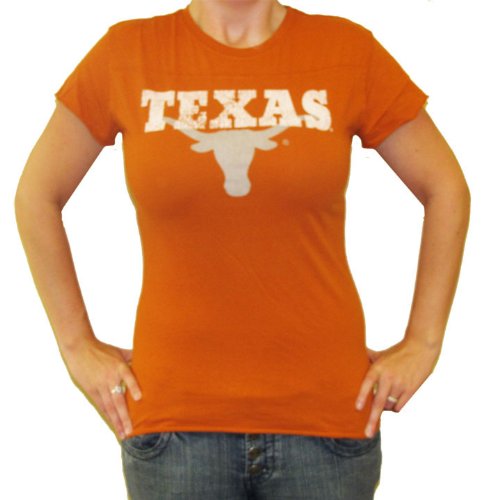 Texas Longhorns Womens Overdyed Chest Seam Texas Orange T-Shirt by Step Ahead