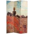 Oriental Furniture 6-Feet Monet Paintings Art Prints Room Dividers, Papavaris and Bridges Japonais at Giverny, 3 Panels