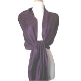Apparel : 70% Pashmina 30% Silk Paisley Self-Design Shawl / Wrap / Stole - Dark Plum (Buy 2 - Get FREE SHIPPING !)