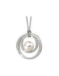 14K White Gold Cultured Pearl and Diamond Necklace -- LIFETIME WARRANTY