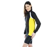 Ladies Cool Flo High-Wicking Long Sleeve Cycling Jersey Black/Yellow