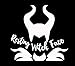 Makarios LLC Maleficent Resting Witch face Cars Trucks Vans Walls Laptop MKR| White |5.5 x 5.25|MKR671