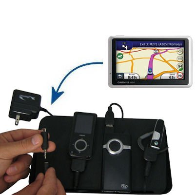 Gomadic Universal Charging Station for the Garmin Nuvi 1340T and many other mobile devices - 2nd Generation Design - uses Gomadic TipExchange Technology - 4 tips included