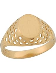 14k Yellow Gold Oval Signet Chic Designer Baby Ring