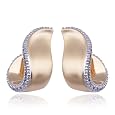 18k Yellow Gold Overlay Sterling Silver Diamond Accent Post Earrings