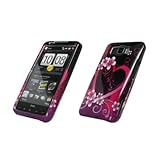 Premium Purple Hearts and Flowers Design Snap-On Cover Hard Case Cell Phone ....