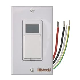 Woods 59018 In-Wall 7-Day Digital Timer, White by Coleman Cable