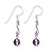 Sterling Silver Amethyst Antiqued Dangle Earrings title=