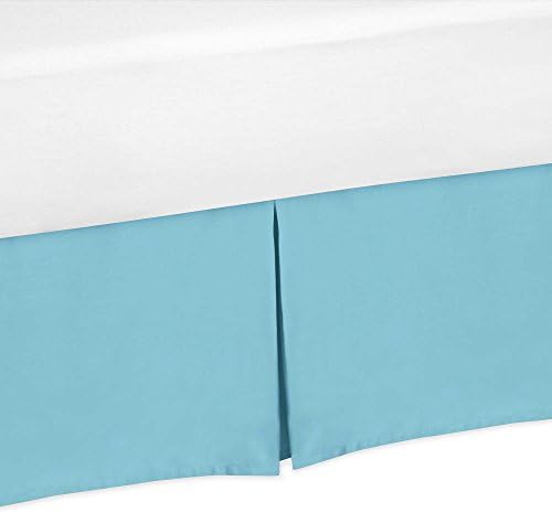 Queen Size (60" x 80") 100%Egyptian Cotton 400-Count 1-Piece Split Corner Tailored Bed Skirt 26 Inch Fall (Color:Turquoise Blue Pattern:Solid)