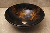 VGS89 Bathroom Lavatory Glass Vessel Sink with drain and mounting ring
