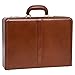Expandable Attache Case, Leather, Small, Brown - HARPER | McKlein - 80474