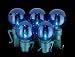 Set of 35 Transparent Blue G25 Christmas Lights With Green Wire #723402