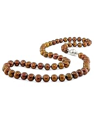 Sterling-Silver 6.5-7 MM Chocolate Freshwater Cultured Pearl Strand, 18"