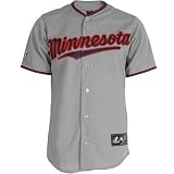 MLB Men's Minnesota Cooperstown RC Synthetic Replica Jersey, Grey, Medium