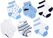 Little Me Baby-Boys Newborn Flat Knit Solids And Printed 6 Pair Socks