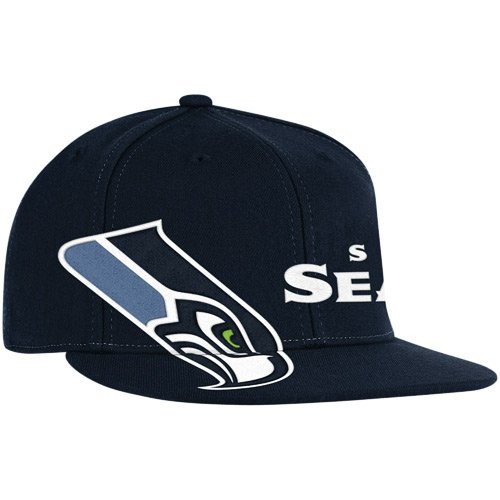 NFL Men's End Zone Flat Visor Flex Hat - Tw78Z (Seattle Seahawks, Large/X-Large)
