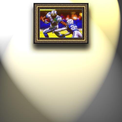 Completely Handpainted American Football Sport Painting, Custom Order FL7056, Oil on Canvas, with Option to Paint Jerry, Brett & Co. from Any Other Favorite Photograph or Picture, Unframed, Size 15'' x 23