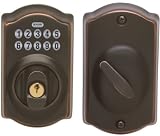 Schlage BE365CAM716 Aged Bronze Electronic Security Camelot Electronic Keypad Single Cylinder Deadbolt