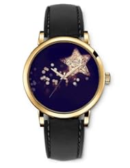 SPRAWL Aanalog Fashion Series Gold Ladies Watches of Genuine Black Leather Strap,Unique Wrist Watch for Women Girls Designed with Venus and elements